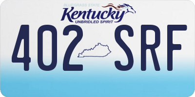 KY license plate 402SRF