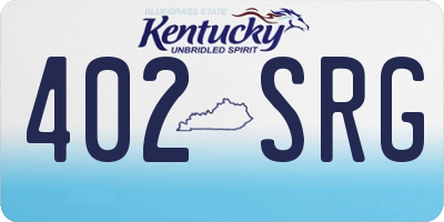 KY license plate 402SRG