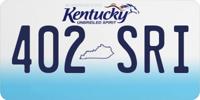 KY license plate 402SRI