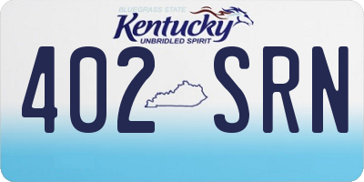 KY license plate 402SRN