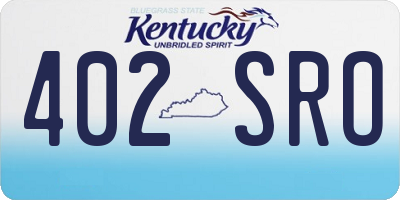 KY license plate 402SRO