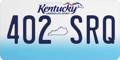KY license plate 402SRQ