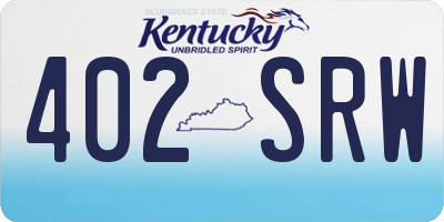 KY license plate 402SRW