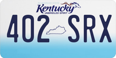 KY license plate 402SRX