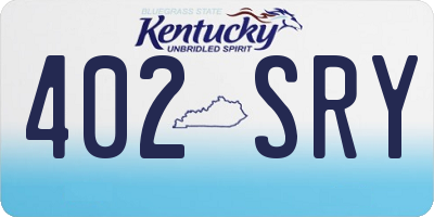 KY license plate 402SRY