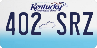 KY license plate 402SRZ