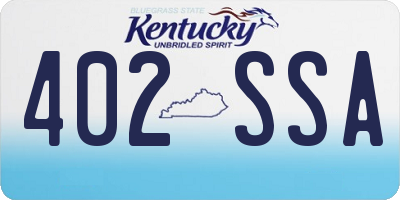 KY license plate 402SSA