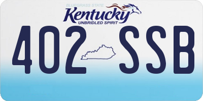 KY license plate 402SSB