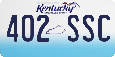 KY license plate 402SSC