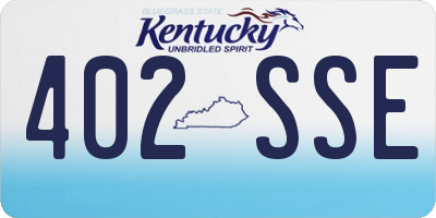 KY license plate 402SSE
