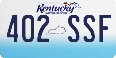 KY license plate 402SSF