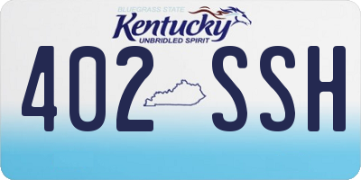 KY license plate 402SSH