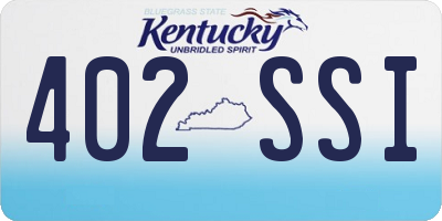 KY license plate 402SSI