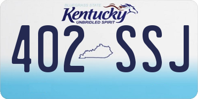 KY license plate 402SSJ