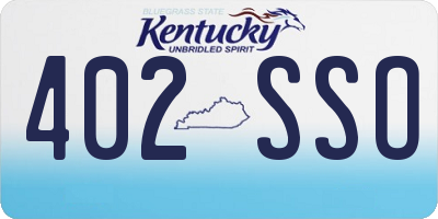 KY license plate 402SSO