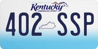KY license plate 402SSP