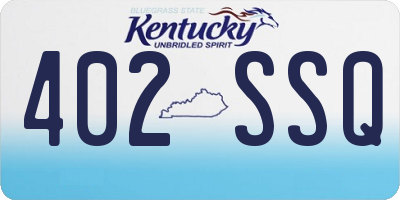 KY license plate 402SSQ