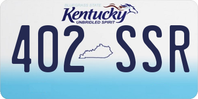 KY license plate 402SSR