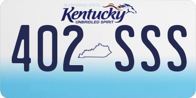 KY license plate 402SSS