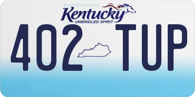 KY license plate 402TUP