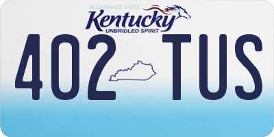 KY license plate 402TUS