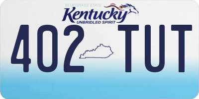 KY license plate 402TUT