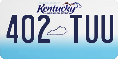 KY license plate 402TUU