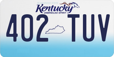 KY license plate 402TUV