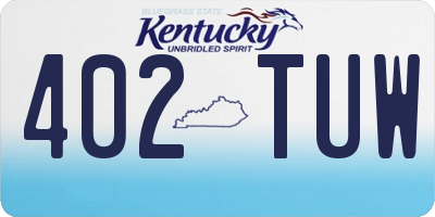 KY license plate 402TUW