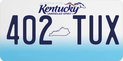 KY license plate 402TUX