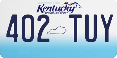KY license plate 402TUY