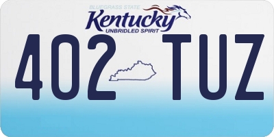 KY license plate 402TUZ