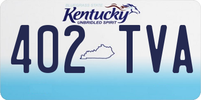 KY license plate 402TVA
