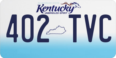 KY license plate 402TVC