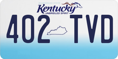 KY license plate 402TVD