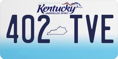 KY license plate 402TVE
