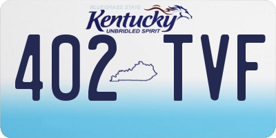 KY license plate 402TVF