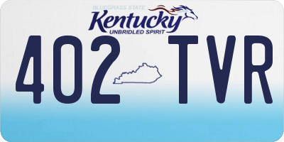 KY license plate 402TVR