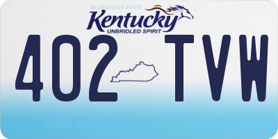 KY license plate 402TVW