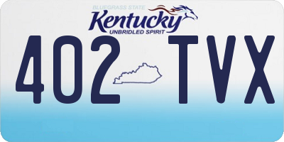 KY license plate 402TVX
