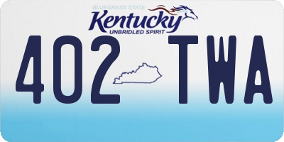 KY license plate 402TWA