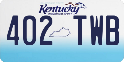 KY license plate 402TWB