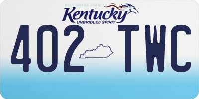 KY license plate 402TWC