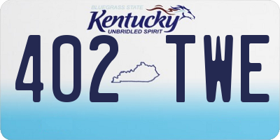 KY license plate 402TWE