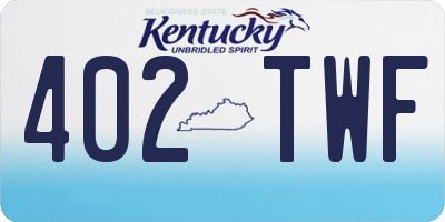 KY license plate 402TWF