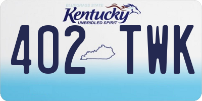 KY license plate 402TWK
