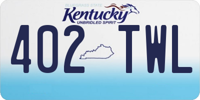 KY license plate 402TWL