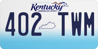 KY license plate 402TWM
