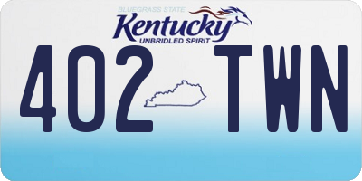 KY license plate 402TWN