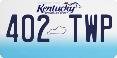 KY license plate 402TWP